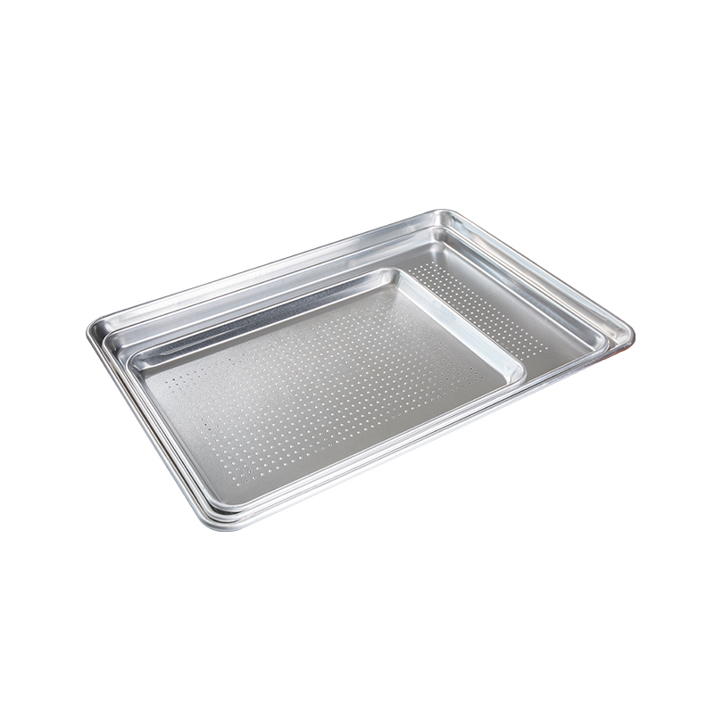Naturalny i niepowlekany czysto aluminiowy perforowana pół arkusza butów /patelnia 18-calowa L x13-calowa W x1 cali h (pół rozmiaru)